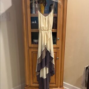 Beautiful Cream and Brown Layered Dress
